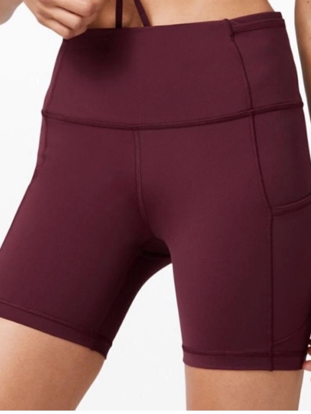 lululemon athletica High-Rise Bike Shorts in Burgundy